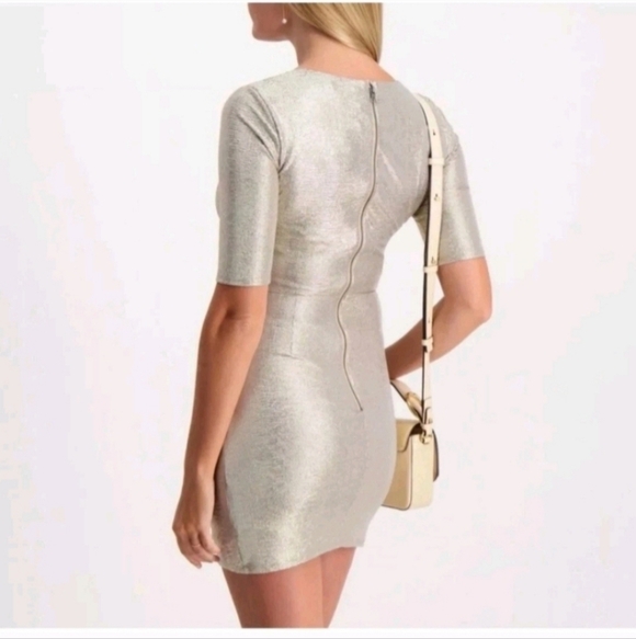 Alice + Olivia Judy dress with metallic  V-Neck Mini Dress 0 New without tags. - Picture 3 of 16